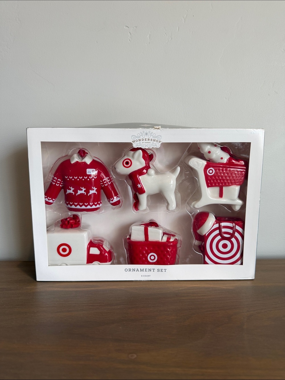 Wondershop At Target Red and White Holiday Ornament Set - Festive Icons 2024